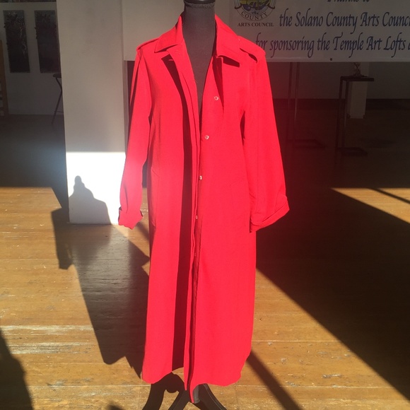 3530302 Red Hooded Trenchcoat